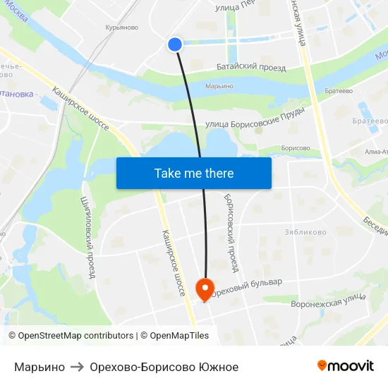 Марьино to Орехово-Борисово Южное map