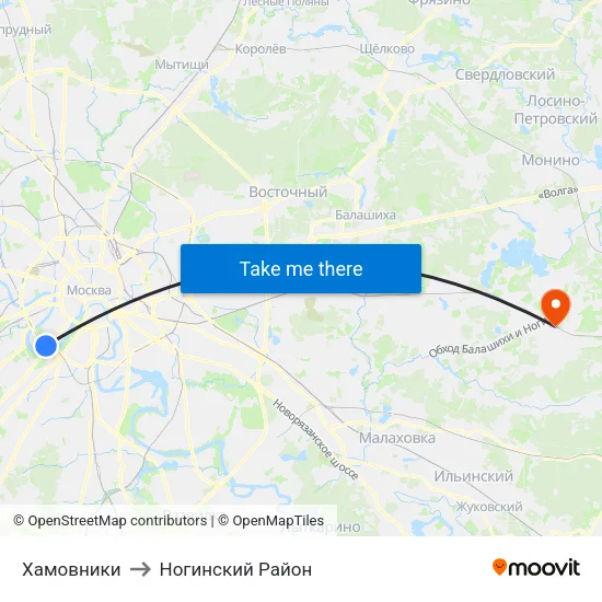 Хамовники to Ногинский Район map