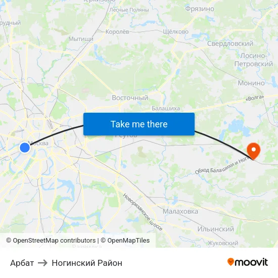 Арбат to Ногинский Район map