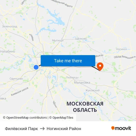 Филёвский Парк to Ногинский Район map