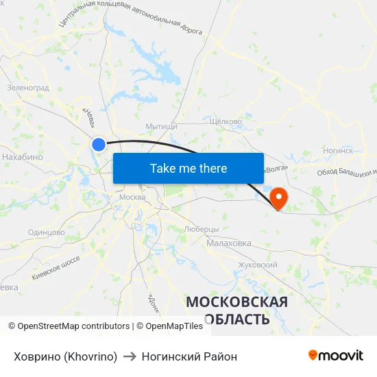 Ховрино (Khovrino) to Ногинский Район map