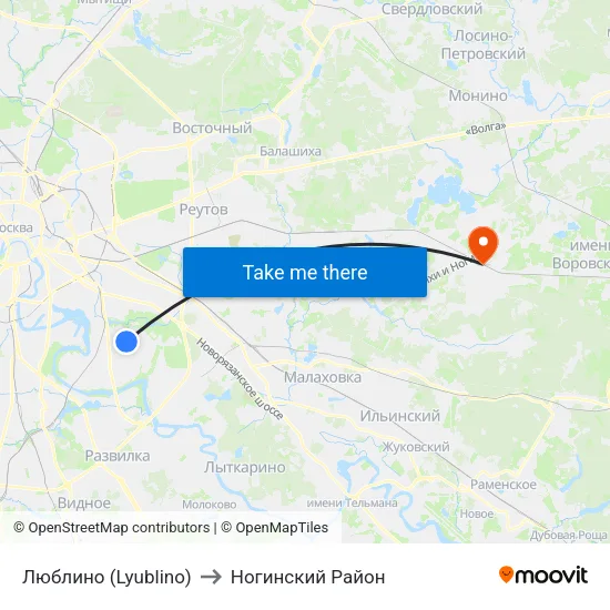 Люблино (Lyublino) to Ногинский Район map