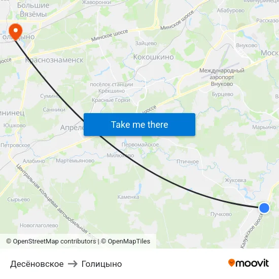 Десёновское to Голицыно map
