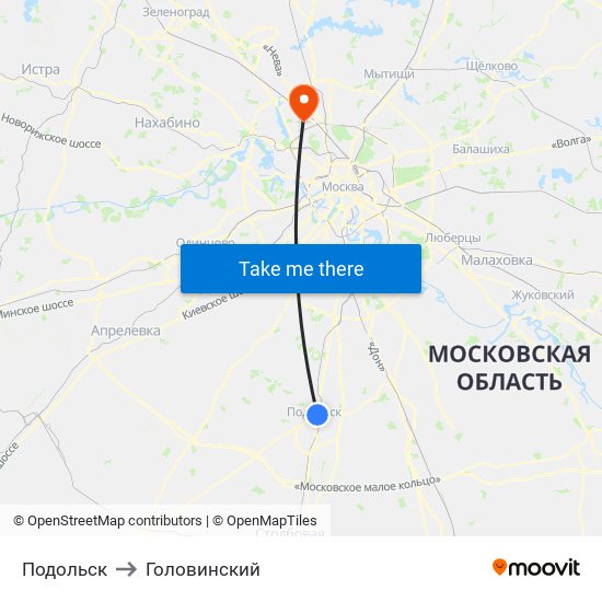 Подольск to Головинский map