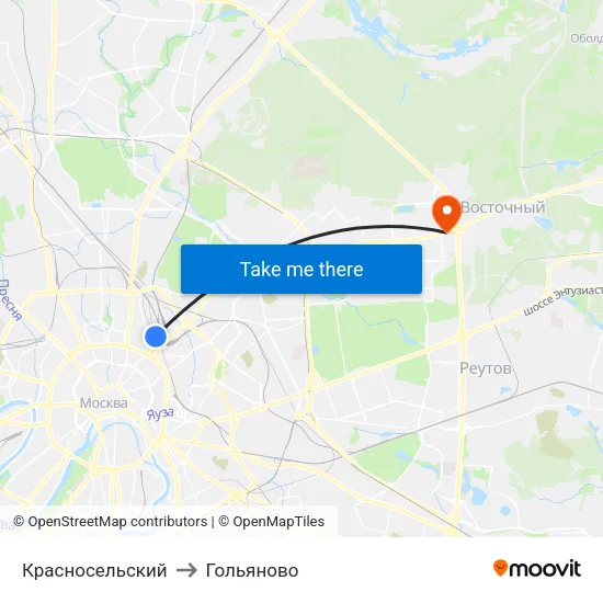 Красносельский to Гольяново map