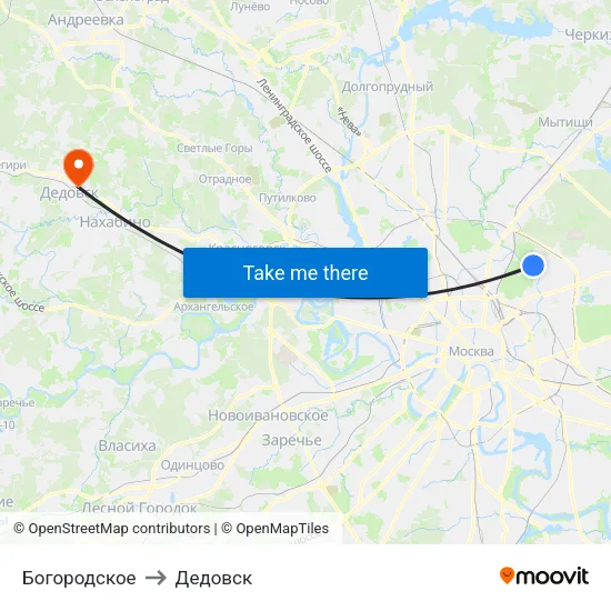 Богородское to Дедовск map