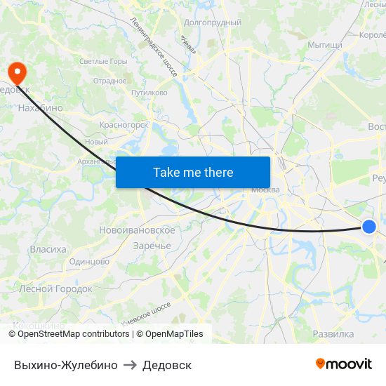 Выхино-Жулебино to Дедовск map