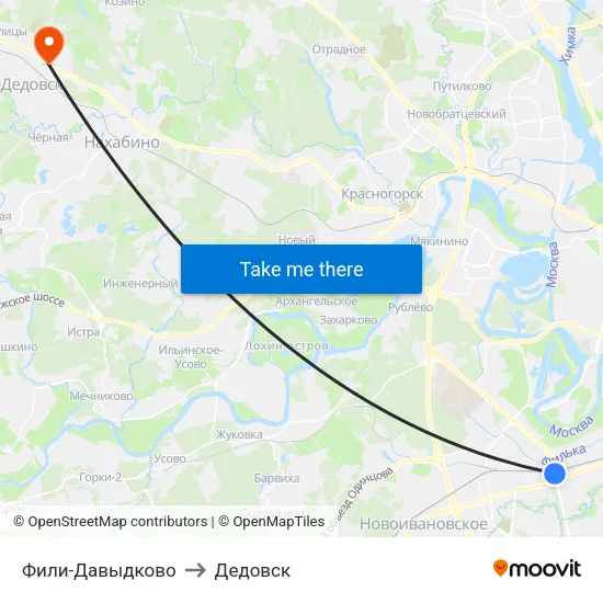 Фили-Давыдково to Дедовск map