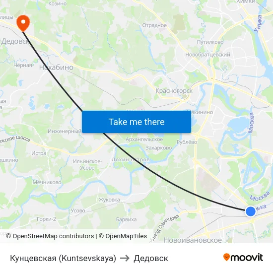 Кунцевская (Kuntsevskaya) to Дедовск map
