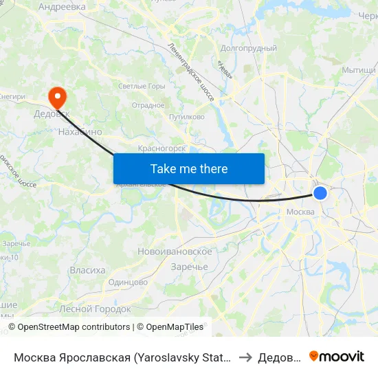 Москва Ярославская (Yaroslavsky Station) to Дедовск map