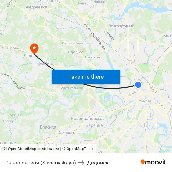 Савеловская (Savelovskaya) to Дедовск map