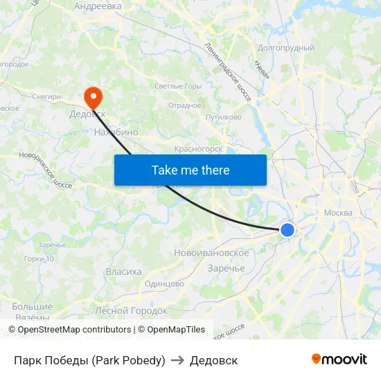 Парк Победы (Park Pobedy) to Дедовск map
