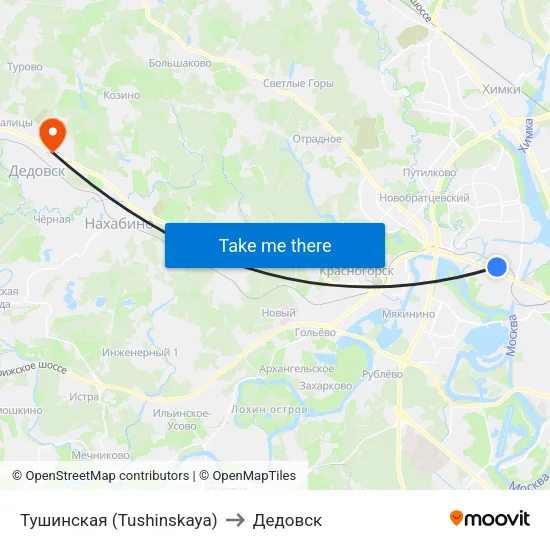 Тушинская (Tushinskaya) to Дедовск map