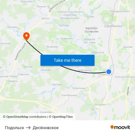 Подольск to Десёновское map