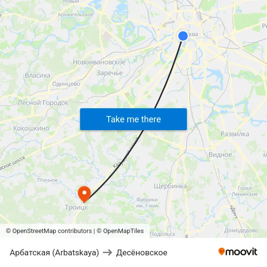 Арбатская (Arbatskaya) to Десёновское map