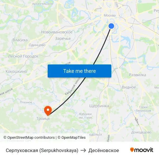 Серпуховская (Serpukhovskaya) to Десёновское map