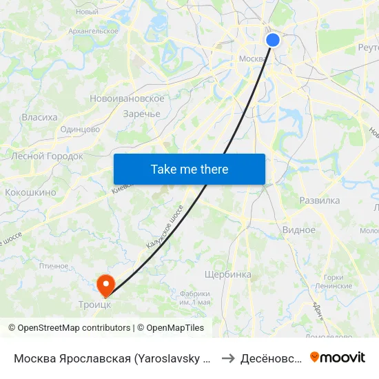 Москва Ярославская (Yaroslavsky Station) to Десёновское map