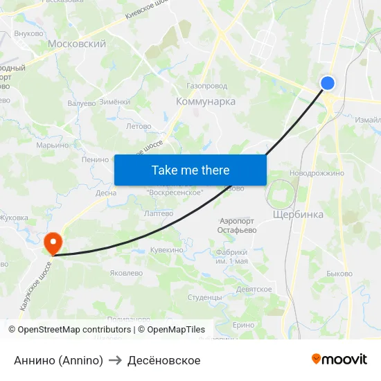 Аннино (Annino) to Десёновское map