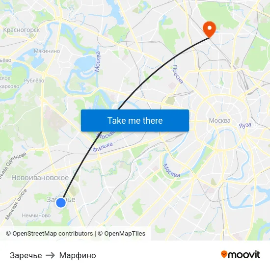 Заречье to Марфино map