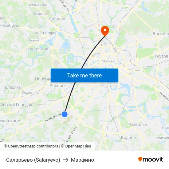 Саларьево (Salaryevo) to Марфино map