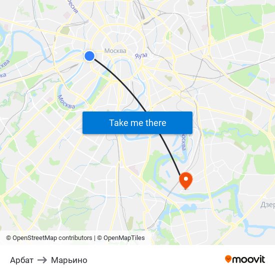 Арбат to Марьино map