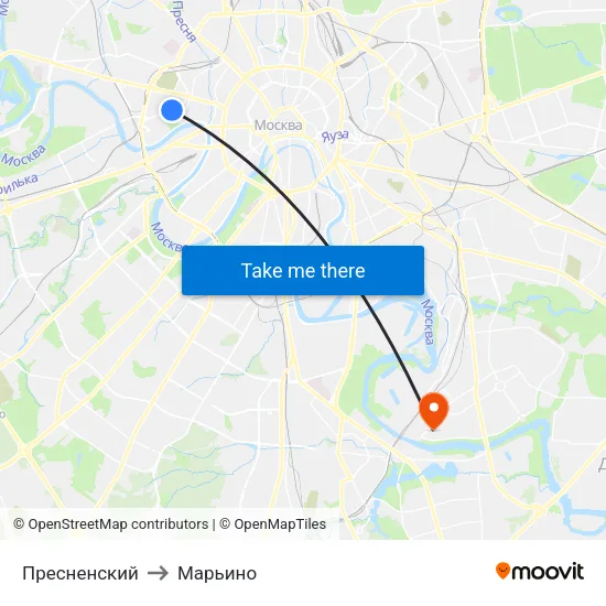 Пресненский to Марьино map