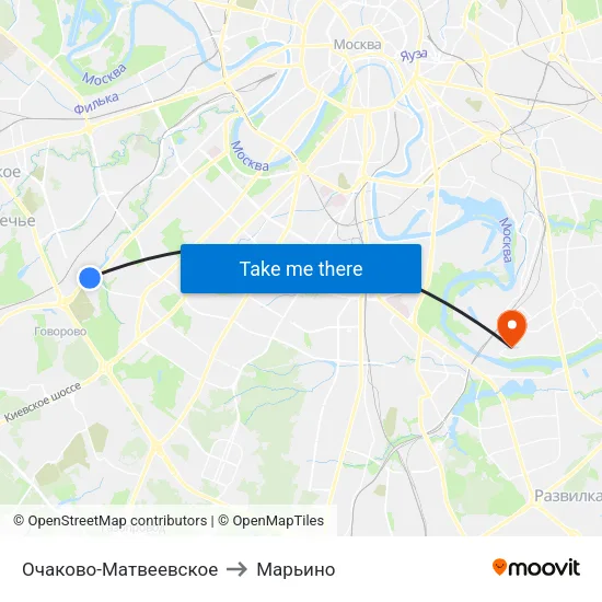 Очаково-Матвеевское to Марьино map