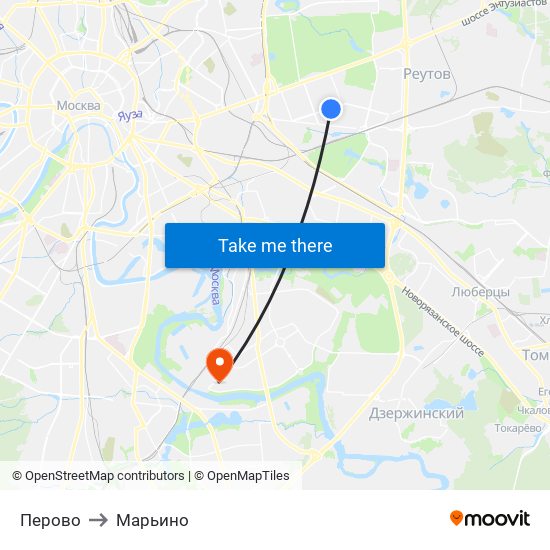 Перово to Марьино map