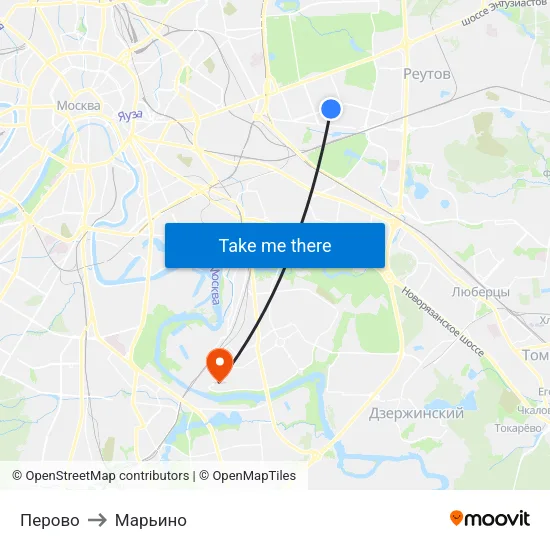 Перово to Марьино map