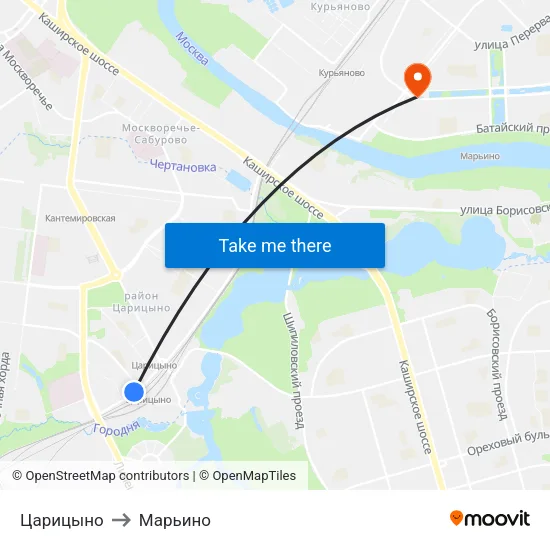 Царицыно to Марьино map