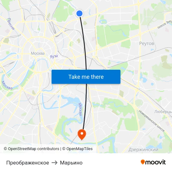 Преображенское to Марьино map