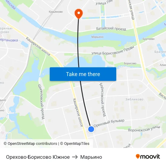 Орехово-Борисово Южное to Марьино map