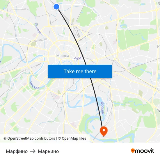 Марфино to Марьино map