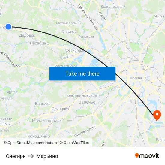 Снегири to Марьино map