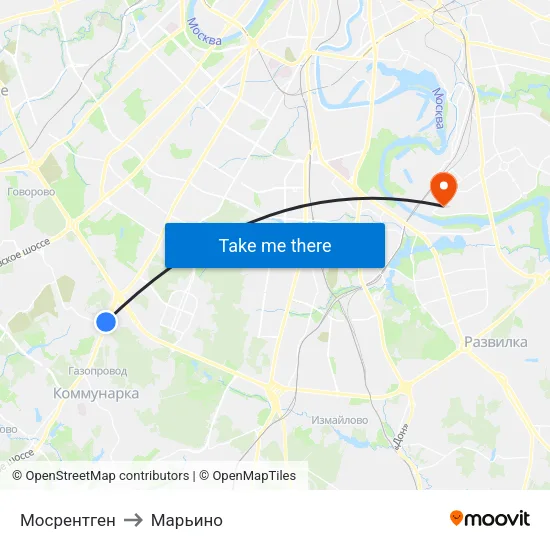 Мосрентген to Марьино map
