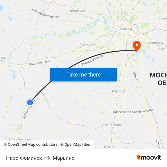 Наро-Фоминск to Марьино map