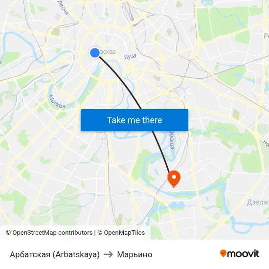Арбатская (Arbatskaya) to Марьино map