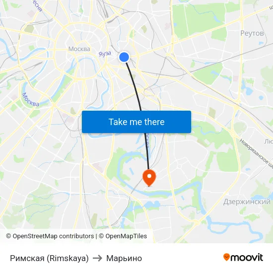 Римская (Rimskaya) to Марьино map