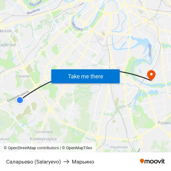 Саларьево (Salaryevo) to Марьино map