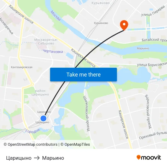 Царицыно to Марьино map