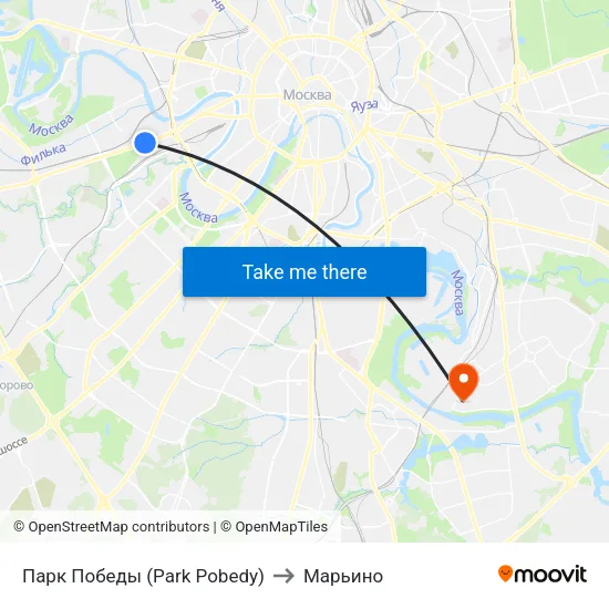 Парк Победы (Park Pobedy) to Марьино map