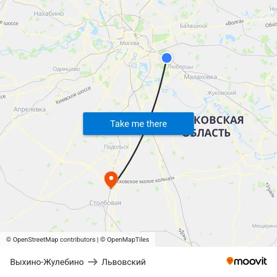 Выхино-Жулебино to Львовский map