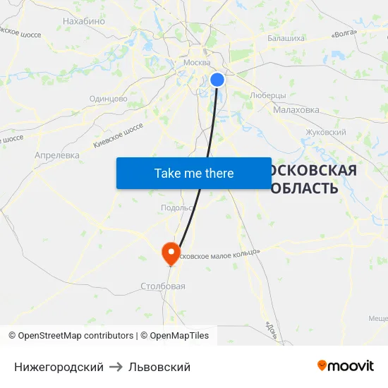 Нижегородский to Львовский map