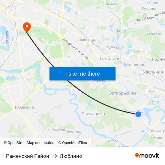 Раменский Район to Люблино map