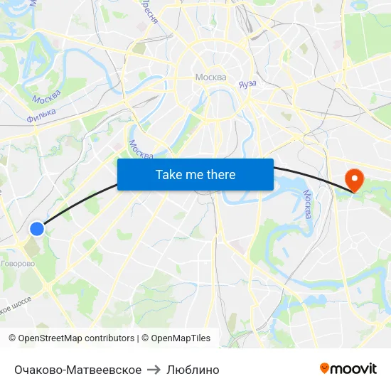 Очаково-Матвеевское to Люблино map