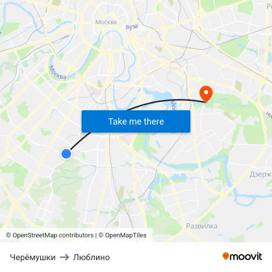 Черёмушки to Люблино map