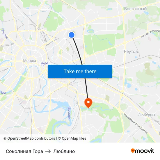 Соколиная Гора to Люблино map