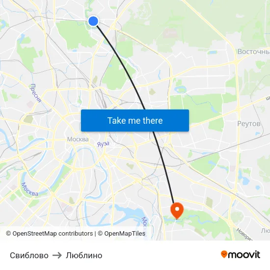 Свиблово to Люблино map