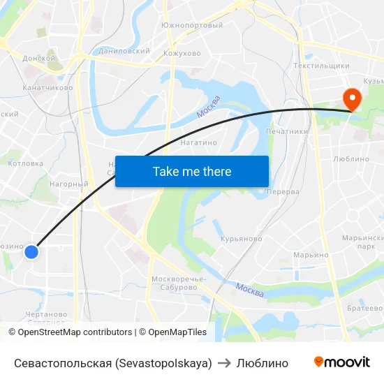 Севастопольская (Sevastopolskaya) to Люблино map