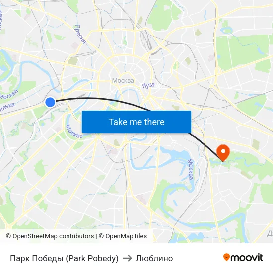 Парк Победы (Park Pobedy) to Люблино map